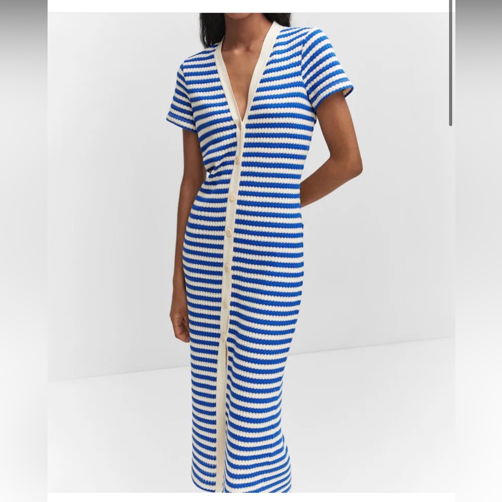 Mango Striped Jersey Dress - Size S